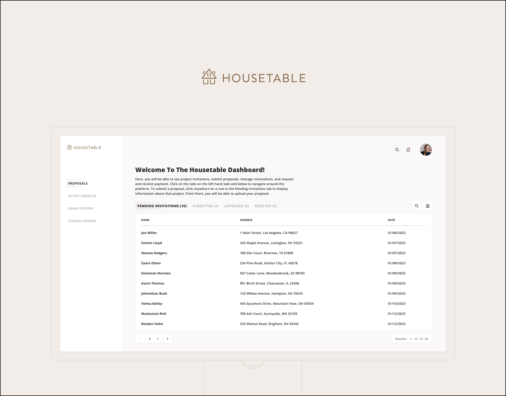 Housetable project screenshot