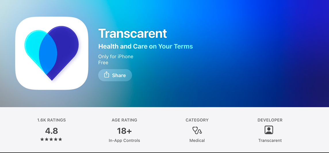 Transcarent app screenshot from the App Store listing